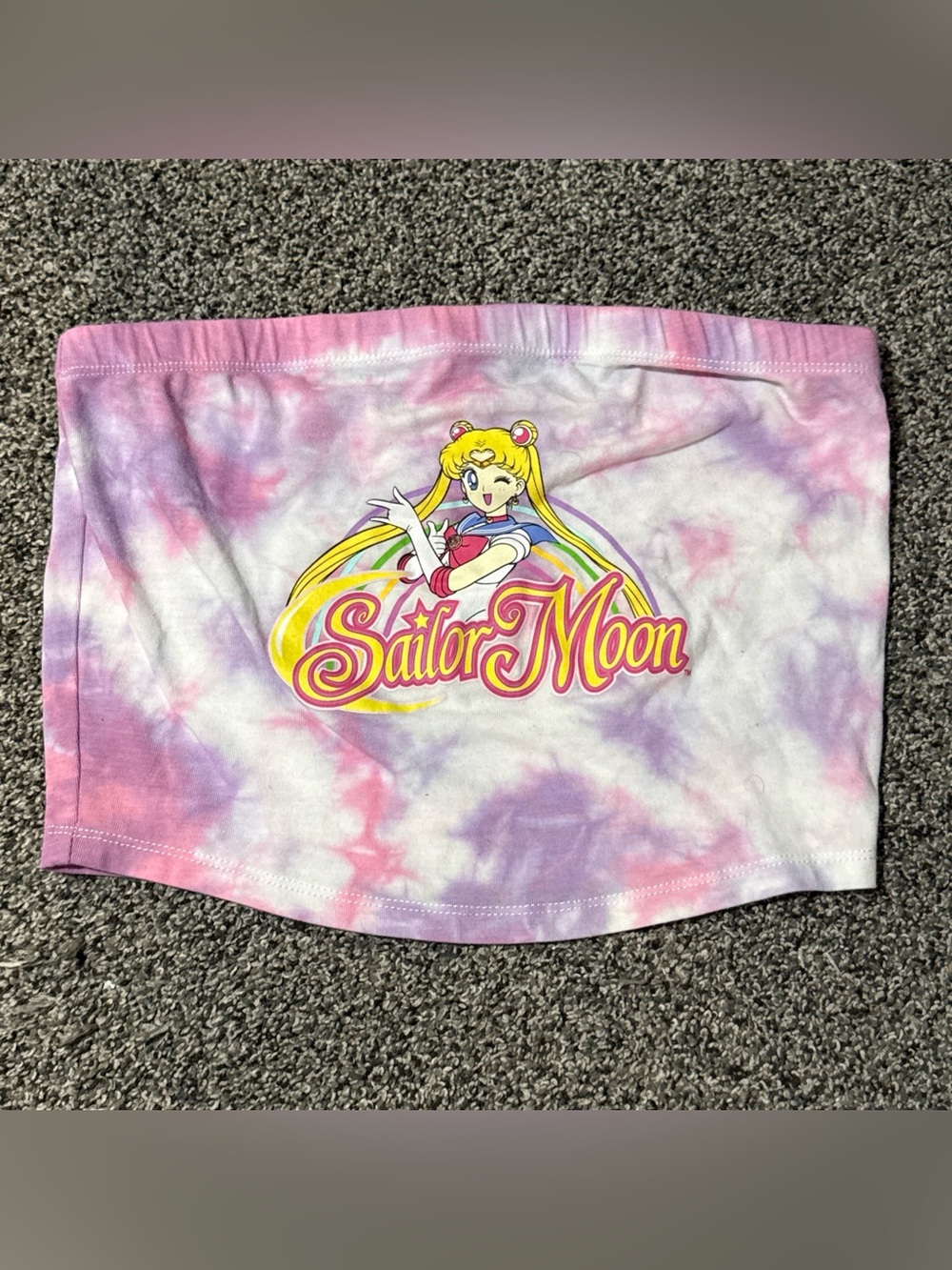 Sailor Moon Juniors Womens Pink Purple Tie Dye Tube Top Size SM